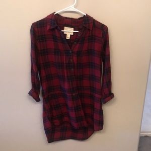 Forever 21 long plaid T shirt